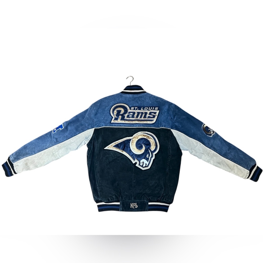 Vintage Medium G-III St. Louis Rams NFL Suede & Leather Jacket